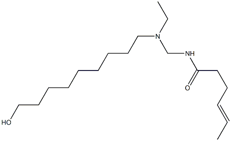 N-[[N-Ethyl-N-(9-hydroxynonyl)amino]methyl]-4-hexenamide Struktur