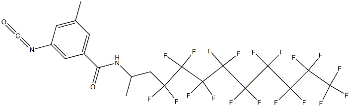 3-Isocyanato-5-methyl-N-[2-(nonadecafluorononyl)-1-methylethyl]benzamide Struktur