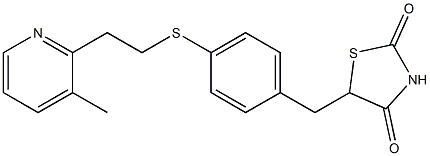 5-[4-[2-(3-Methylpyridin-2-yl)ethylthio]benzyl]thiazolidine-2,4-dione Struktur