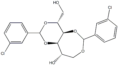 1-O,4-O:3-O,5-O-Bis(3-chlorobenzylidene)-D-glucitol Struktur