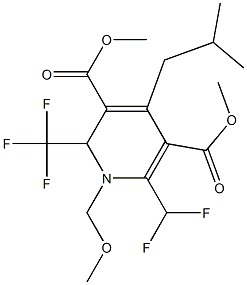 1,2-Dihydro-2-(trifluoromethyl)-6-(difluoromethyl)-4-(2-methylpropyl)-1-methoxymethyl-3,5-pyridinedicarboxylic acid dimethyl ester Struktur