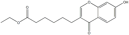 6-(7-Hydroxy-4-oxo-4H-1-benzopyran-3-yl)hexanoic acid ethyl ester Struktur