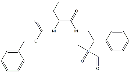 N-(1-Methylglyoxyloyl-2-phenylethyl)-2-(benzyloxycarbonylamino)-3-methylbutyramide Struktur