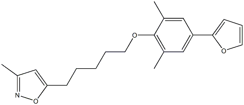 3-Methyl-5-[5-[2,6-dimethyl-4-(2-furanyl)phenoxy]pentyl]isoxazole Struktur