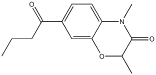 2,4-Dimethyl-7-butyryl-4H-1,4-benzoxazin-3(2H)-one Struktur