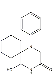 1-(4-Methylphenyl)-5-hydroxy-1,4-diazaspiro[5.5]undecan-3-one Struktur