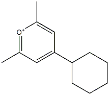 4-Cyclohexyl-2,6-dimethylpyrylium Struktur