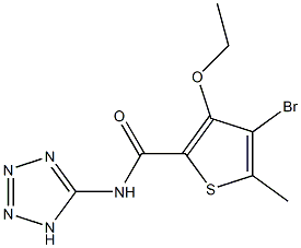 4-Bromo-3-ethoxy-5-methyl-N-(1H-tetrazol-5-yl)thiophene-2-carboxamide Struktur