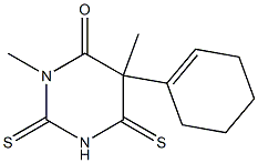 1,2,5,6-Tetrahydro-3,5-dimethyl-5-(1-cyclohexenyl)-2,6-dithioxopyrimidin-4(3H)-one Struktur