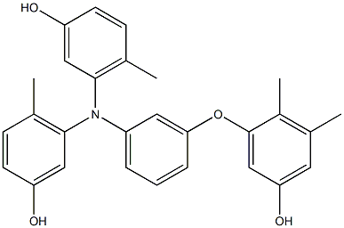 N,N-Bis(3-hydroxy-6-methylphenyl)-3-(5-hydroxy-2,3-dimethylphenoxy)benzenamine Struktur