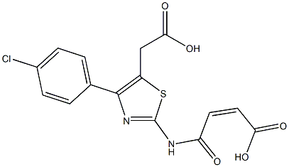 (Z)-4-[[5-Carboxymethyl-4-(p-chlorophenyl)thiazol-2-yl]amino]-4-oxo-2-butenoic acid Struktur