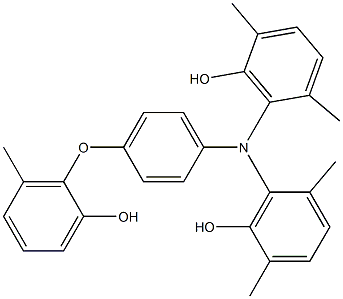 N,N-Bis(6-hydroxy-2,5-dimethylphenyl)-4-(2-hydroxy-6-methylphenoxy)benzenamine Struktur