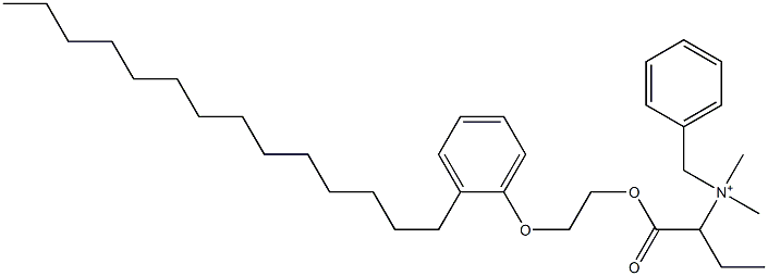 N,N-Dimethyl-N-benzyl-N-[1-[[2-(2-tetradecylphenyloxy)ethyl]oxycarbonyl]propyl]aminium Struktur