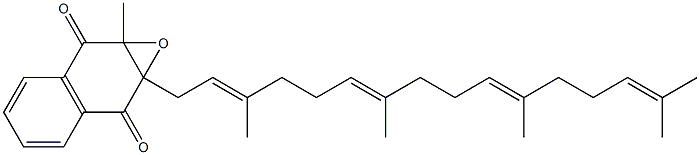 2-Methyl-3-[(2E,6E,10E)-3,7,11,15-tetramethyl-2,6,10,14-hexadecatetrenyl]-2,3-dihydro-2,3-epoxy-1,4-naphthoquinone Struktur