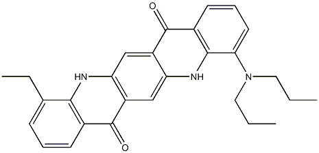 4-(Dipropylamino)-11-ethyl-5,12-dihydroquino[2,3-b]acridine-7,14-dione Struktur