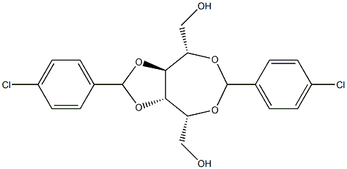 2-O,5-O:3-O,4-O-Bis(4-chlorobenzylidene)-L-glucitol Struktur