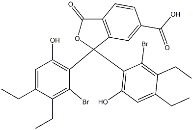 1,1-Bis(2-bromo-3,4-diethyl-6-hydroxyphenyl)-1,3-dihydro-3-oxoisobenzofuran-6-carboxylic acid Struktur