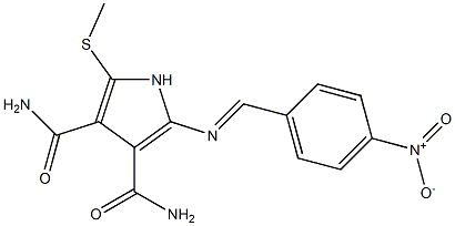 2-[(p-Nitrobenzylidene)amino]-5-(methylthio)-1H-pyrrole-3,4-dicarboxamide Struktur