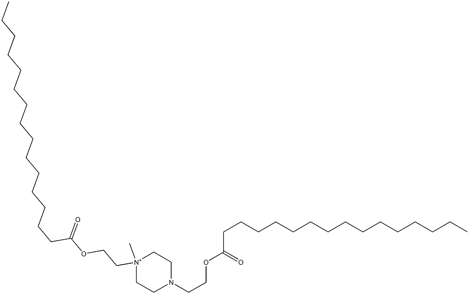 1-Methyl-1,4-bis[2-[(1-oxohexadecyl)oxy]ethyl]piperazinium Struktur