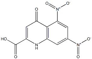 5,7-Dinitro-1,4-dihydro-4-oxoquinoline-2-carboxylic acid Struktur