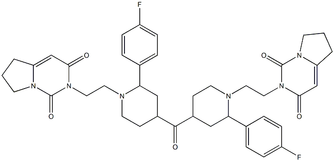 4-Fluorophenyl[1-[2-[(1,2,3,5,6,7-hexahydro-1,3-dioxopyrrolo[1,2-c]pyrimidin)-2-yl]ethyl]piperidin-4-yl] ketone Struktur