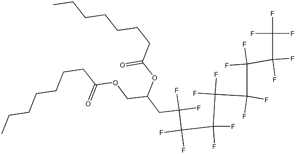 Dioctanoic acid 4,4,5,5,6,6,7,7,8,8,9,9,10,10,11,11,11-heptadecafluoro-1,2-undecanediyl ester Struktur