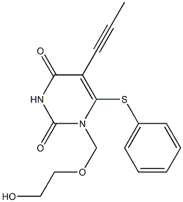 1-(2-Hydroxyethoxymethyl)-6-phenylthio-5-(1-propynyl)uracil Struktur