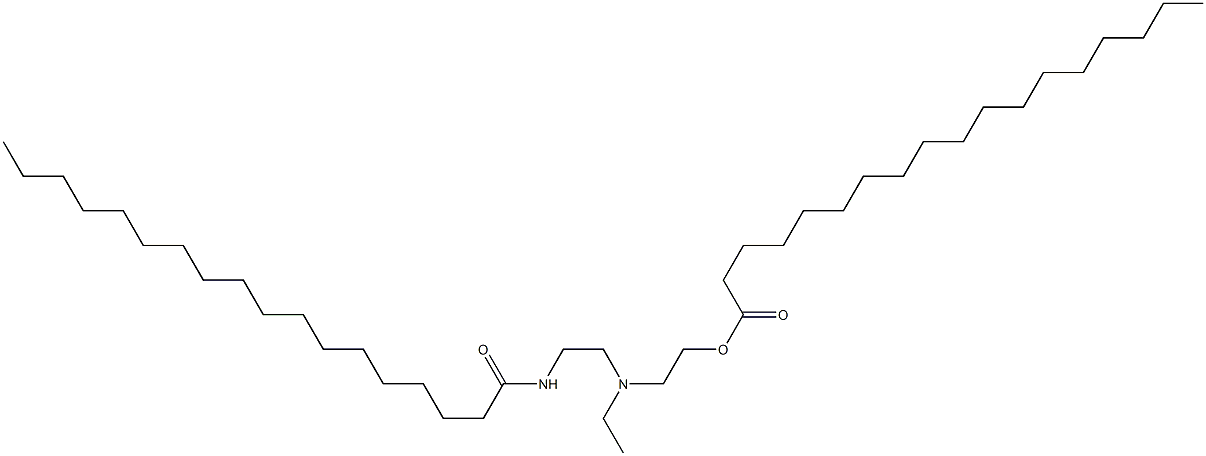 Octadecanoic acid 2-[ethyl[2-[(1-oxooctadecyl)amino]ethyl]amino]ethyl ester Struktur