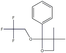 2-Phenyl-2-(2,2,2-trifluoroethoxy)-3,3-dimethyloxetane Struktur