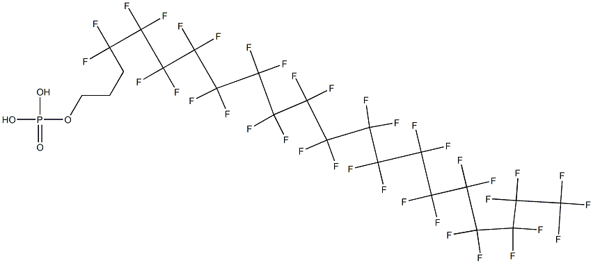 Phosphoric acid hydrogen (4,4,5,5,6,6,7,7,8,8,9,9,10,10,11,11,12,12,13,13,14,14,15,15,16,16,17,17,18,18,19,19,20,20,21,21,21-heptatriacontafluorohenicosan-1-yl) ester Struktur