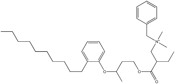 N,N-Dimethyl-N-benzyl-N-[2-[[3-(2-decylphenyloxy)butyl]oxycarbonyl]butyl]aminium Struktur