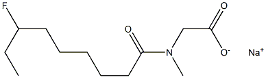 N-(7-Fluorononanoyl)-N-methylglycine sodium salt Struktur