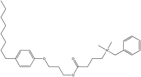 N,N-Dimethyl-N-benzyl-N-[3-[[3-(4-octylphenyloxy)propyl]oxycarbonyl]propyl]aminium Struktur