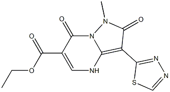 1-Methyl-3-(1,3,4-thiadiazol-2-yl)-2,7(1H,4H)-dioxopyrazolo[1,5-a]pyrimidine-6-carboxylic acid ethyl ester Struktur