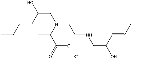 2-[N-(2-Hydroxyhexyl)-N-[2-(2-hydroxy-3-hexenylamino)ethyl]amino]propionic acid potassium salt Struktur