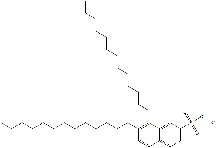 7,8-Ditridecyl-2-naphthalenesulfonic acid potassium salt Struktur