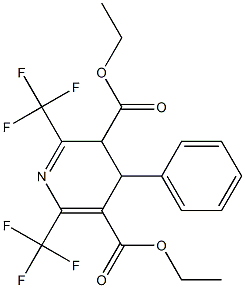 3,4-Dihydro-2,6-bis(trifluoromethyl)-4-phenylpyridine-3,5-dicarboxylic acid diethyl ester Struktur