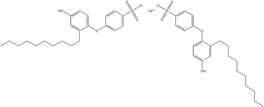 Bis(4'-hydroxy-2'-decyl[oxybisbenzene]-4-sulfonic acid)calcium salt Struktur