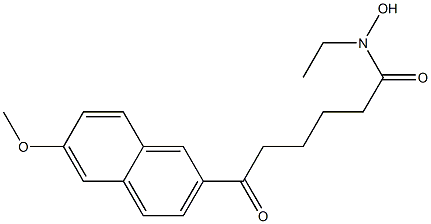 6-Oxo-N-ethyl-6-[6-methoxy-2-naphtyl]hexanehydroxamic acid Struktur