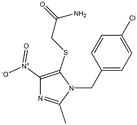 2-[[1-(p-Chlorobenzyl)-2-methyl-4-nitro-1H-imidazol-5-yl]thio]acetamide Struktur