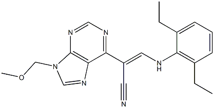 9-(Methoxymethyl)-6-[(Z)-1-cyano-2-[(2,6-diethylphenyl)amino]ethenyl]-9H-purine Struktur