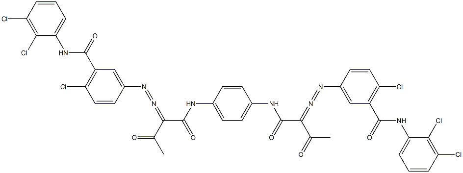 3,3'-[1,4-Phenylenebis[iminocarbonyl(acetylmethylene)azo]]bis[N-(2,3-dichlorophenyl)-6-chlorobenzamide] Struktur