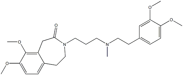 4,5-Dihydro-8,9-dimethoxy-3-[3-[N-methyl-2-(3,4-dimethoxyphenyl)ethylamino]propyl]-1H-3-benzazepin-2(3H)-one Struktur