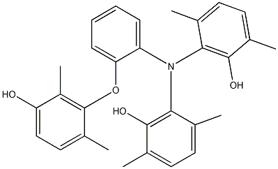 N,N-Bis(6-hydroxy-2,5-dimethylphenyl)-2-(5-hydroxy-2,6-dimethylphenoxy)benzenamine Struktur