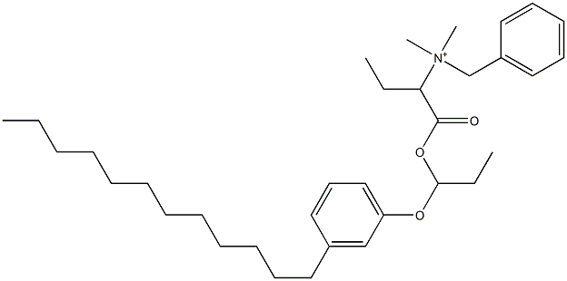 N,N-Dimethyl-N-benzyl-N-[1-[[1-(3-dodecylphenyloxy)propyl]oxycarbonyl]propyl]aminium Struktur