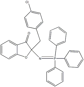 2-(p-Chlorobenzyl)-2-(triphenylphosphoranylidene)aminobenzofuran-3(2H)-one Struktur