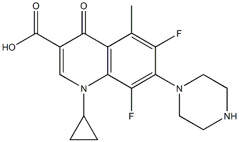 1-Cyclopropyl-6,8-difluoro-1,4-dihydro-5-methyl-4-oxo-7-(1-piperazinyl)quinoline-3-carboxylic acid Struktur