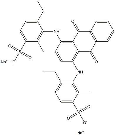 3,3'-[[(9,10-Dihydro-9,10-dioxoanthracene)-1,4-diyl]diimino]bis[4-ethyl-2-methylbenzenesulfonic acid]disodium salt Struktur