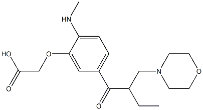 [2-Methylamino-5-[2-(morpholinomethyl)butyryl]phenoxy]acetic acid Struktur