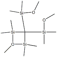 3,3-Bis(dimethylmethoxysilyl)-1,2,2,4,4-pentamethyl-1-oxa-2,4-disilacyclobutan-1-ium Struktur